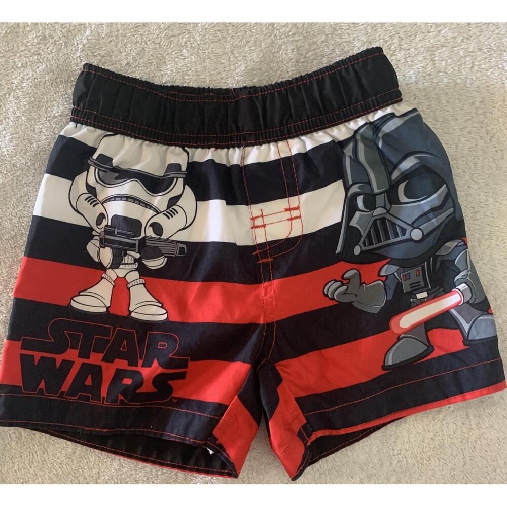 Disney Star Wars Swim Trunks Boys Size 2T Board Shorts Baby Characters